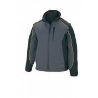 CASACO SOFTSHELL BICOLOR CINZA/PRETO 288-CSGN